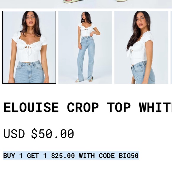 Princess Polly Eloise top 8 - Picture 2 of 3